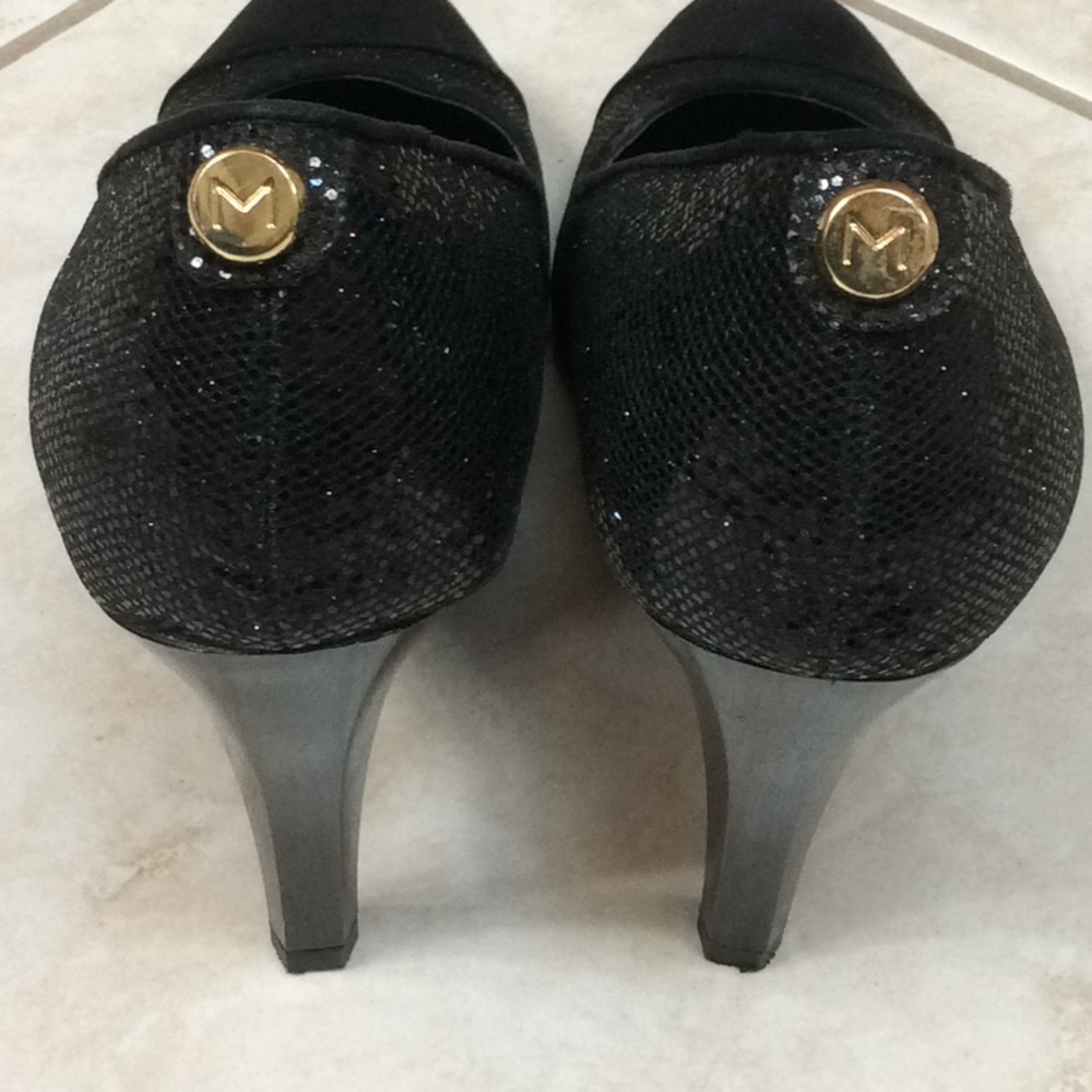 Monet 8M black sparkly heels EUC - Picture 4 of 8